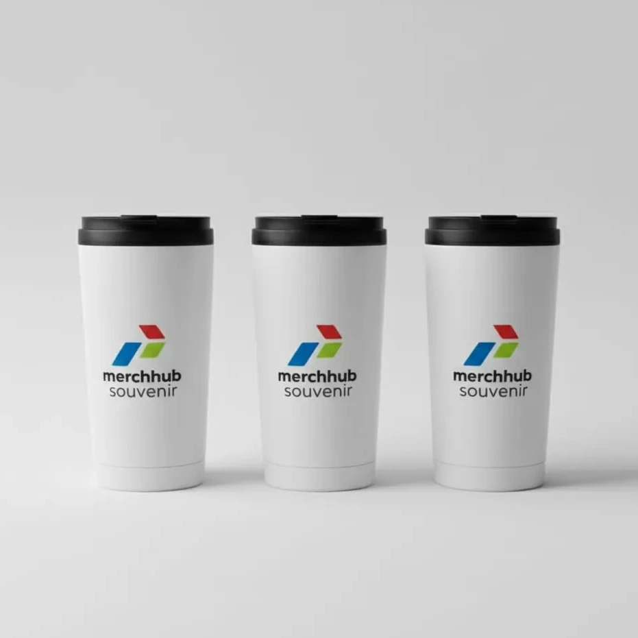 Contoh tumbler souvenir custom dengan logo perusahaan